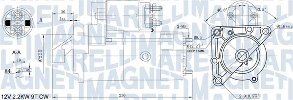 Electromotor (12V, 2,2kW) potrivit OPEL MOVANO A; RENAULT MASTER II 2.5D 2.8D 07.98-10.01