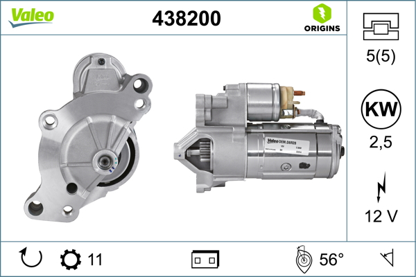 Electromotor (12V, 2,5kW) potrivit DS DS 4, DS 5, DS 7; CITROEN C4, C4 GRAND PICASSO I, C4 GRAND PICASSO II, C4 I, C4 II, C4 PICASSO I, C4 PICASSO II, C4 SPACETOURER, C5 AIRCROSS 1.6D-2.4 05.04-