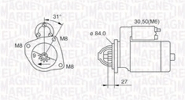 Electromotor (12V, 2,5kW) potrivit IVECO DAILY III, DAILY IV, DAILY V, DAILY VI, MASSIF; RVI MASCOTT; UAZ PATRIOT 2.3D-3.0D 01.99-