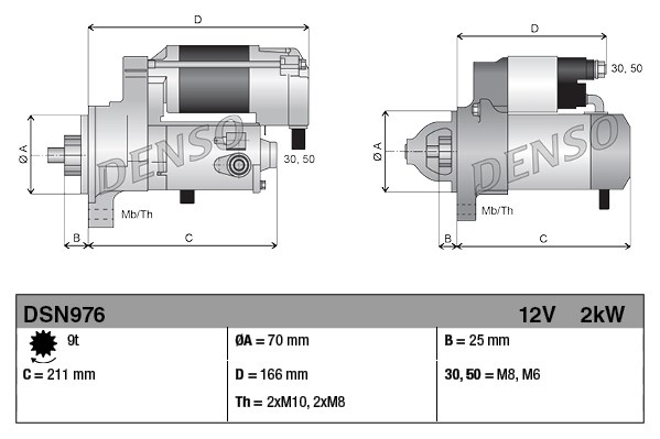 Electromotor potrivit LAND ROVER DISCOVERY IV, DISCOVERY V RANGE ROVER IV RANGE ROVER SPORT 3.0D dupa 2009 - (12V, 2kW) [3]