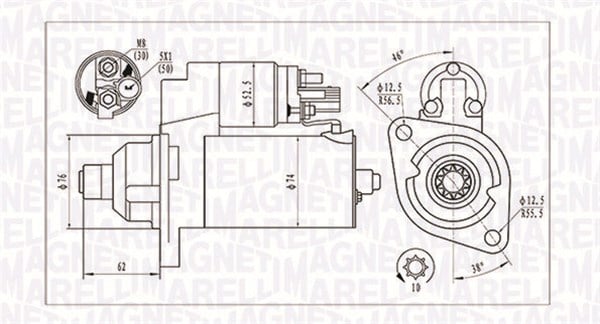 Electromotor (12V, 2kW) potrivit AUDI A1, A3, Q3, TT; SEAT ALTEA, ALTEA XL, CORDOBA, IBIZA III, IBIZA IV, IBIZA IV SC, LEON, LEON SC, LEON ST, TOLEDO III; SKODA FABIA I, FABIA II 1.0-3.6 02.02-