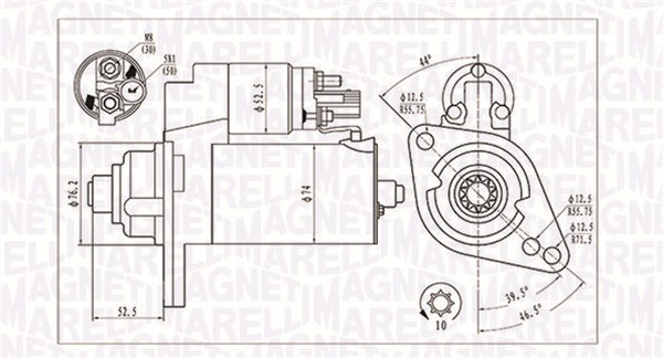 Electromotor (12V, 2kW) potrivit AUDI A3, TT; SEAT ALTEA, ALTEA XL, CORDOBA, IBIZA III, IBIZA IV, IBIZA IV SC, IBIZA IV ST, LEON, TOLEDO III; SKODA FABIA I, FABIA II, FABIA III 1.4-2.0D 10.99-