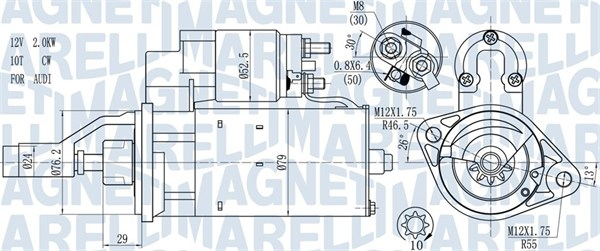 Electromotor potrivit AUDI A4 B5, A4 B6, A4 B7, A6 C5, A8 D2, ALLROAD C5 2.5D 1997-2006 - (12V, 2kW) [3]