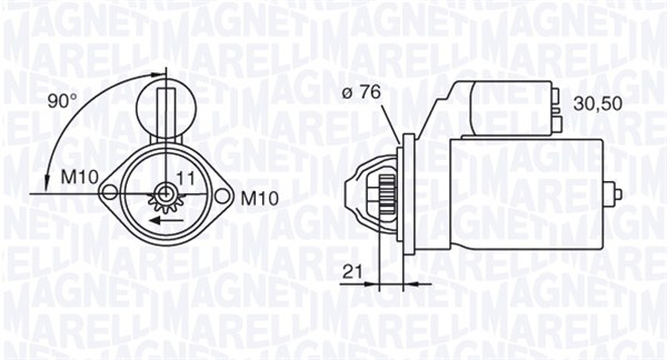 Electromotor (12V, 2kW) potrivit BMW 3 (E46), 5 (E60), 5 (E61), 7 (E65, E66, E67), X3 (E83), X5 (E53) 2.5D 3.0D 06.02-12.10