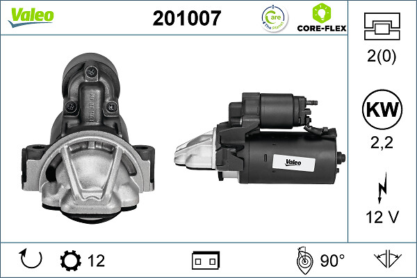 Electromotor (12V, 2kW) potrivit CITROEN JUMPER II; FIAT DUCATO; FORD TOURNEO CUSTOM V362, TRANSIT, TRANSIT CUSTOM V362, TRANSIT TOURNEO; LAND ROVER DEFENDER; PEUGEOT BOXER 2.2D 2.4D 3.2D 04.06-