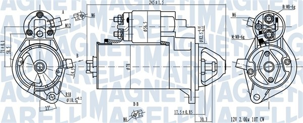 Electromotor (12V, 2kW) potrivit OPEL ASTRA G, FRONTERA B, OMEGA B, SIGNUM, SINTRA, VECTRA B, VECTRA C, VECTRA C GTS, ZAFIRA A; SAAB 9-3, 9-5 2.0D 2.2D 11.96-12.09