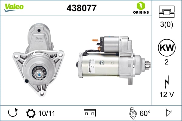 Electromotor (12V, 2kW) potrivit VW CALIFORNIA T4 CAMPER, TRANSPORTER T4 1.9D-2.8 07.90-06.03