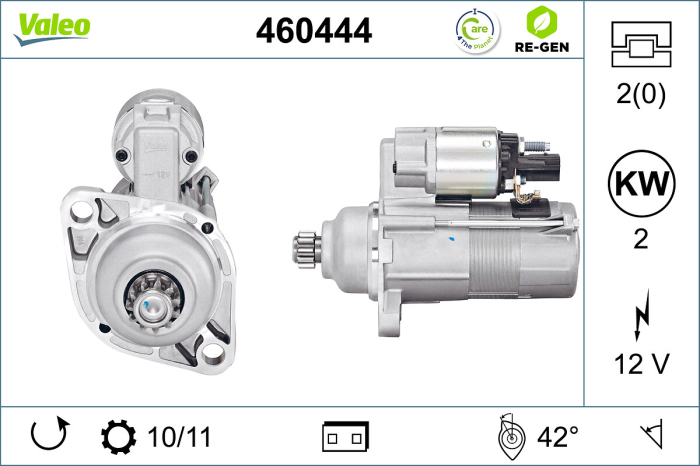 Electromotor (12V, 2kW, reconditionat) potrivit AUDI A1, A3, Q3, TT; SEAT ALTEA, ALTEA XL, CORDOBA, IBIZA III, IBIZA IV, IBIZA IV SC, LEON, TOLEDO III; SKODA FABIA I 1.2-3.6 02.02-09.20