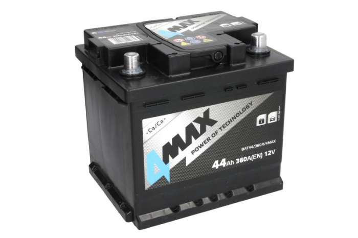 Acumulator 4MAX 12V 44Ah/360A (R+ borna standard) 210x175x190 B13 - flansa de montare 10.5 mm (pornire) [2]