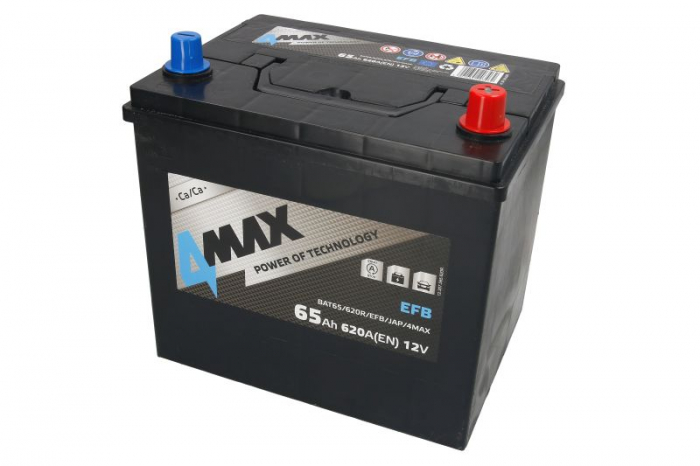 Acumulator 4MAX 12V 65Ah 630A STARTSsuperior EFB (R+ borna standard) 230x170x225 B00 - fara flansa de montare (efb pornire)