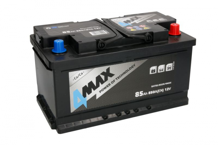 Acumulator 4MAX 12V 85Ah/850A (R+ borna standard) 315x175x175 B13 - flansa de montare 10.5 mm (pornire) [2]