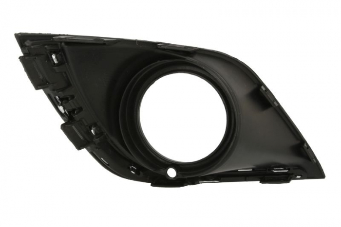 Element bara fata dreapta (cu dungi crom, cu orificii lampa, plastic, negru) potrivit MITSUBISHI OUTLANDER III 2015-2018 [2]