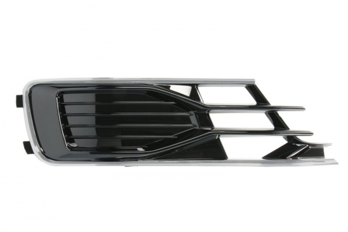 Element bara fata dreapta (cu sipca cromata, plastic, negru crom) potrivit AUDI A6 C7 04.15-02.18