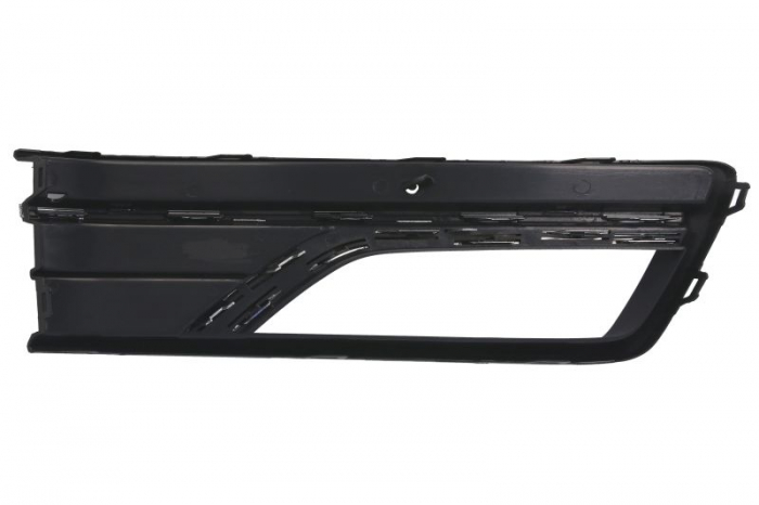 Element bara fata stanga (cu dungă acoperită cu crom, cu orficii lampa ceata, plastic, negru/crom) potrivit VW PASSAT B7 FL USA 01.16-12.19 [2]