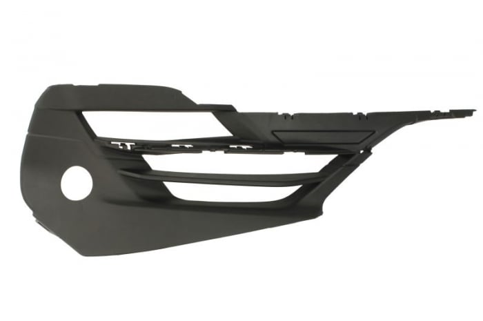 Element bara fata stanga (cu dungi, cu orficii lampa ceata, cu orificii senzori parcare, plastic, negru) potrivit BMW 2 Active Tourer F45, F46 01.18-