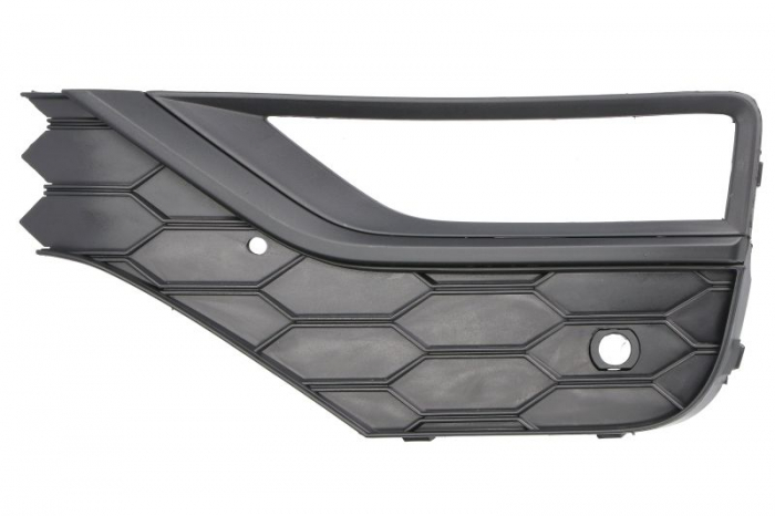 Element bara fata stanga (cu dungi negre, cu orficii lampa ceata, plastic, negru) potrivit VW AMAROK 2H 05.16-05.22