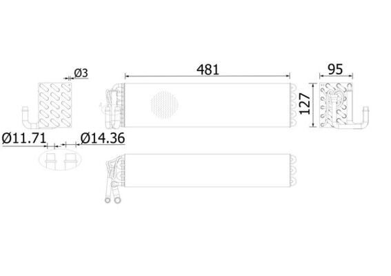 Evaporator aer conditionat potrivit FENDT 231 GT, 231 GT TOOL CARRIER, 310 FARMER, 310 LSA FARMER, 310 LSE FARMER, 310 VARIO 2WD, 310 VARIO 4WD, 311 FARMER, 311 LSA FARMER, 311 LSE FARMER