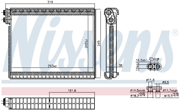 Evaporator aer conditionat potrivit LAND ROVER DISCOVERY IV, RANGE ROVER SPORT I 2.7D-5.0 04.06-12.18