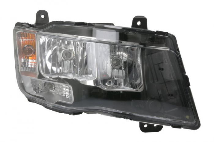 Far dreapta (2 H7, electric, cu motor, cu lumina de zi, culoare indicator: transparent) EURO 6 potrivit MAN TGL II, TGM II, TGS II, TGX II 02.20-