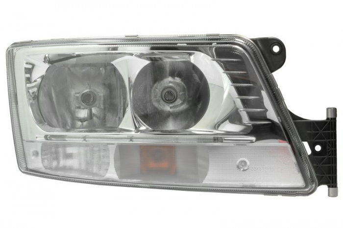 Far dreapta (2 H7 LED PY21W, manual, culoare insert: crom platinat, culoare indicator: transparent) potrivit MAN TGS I, TGX I 10.05-