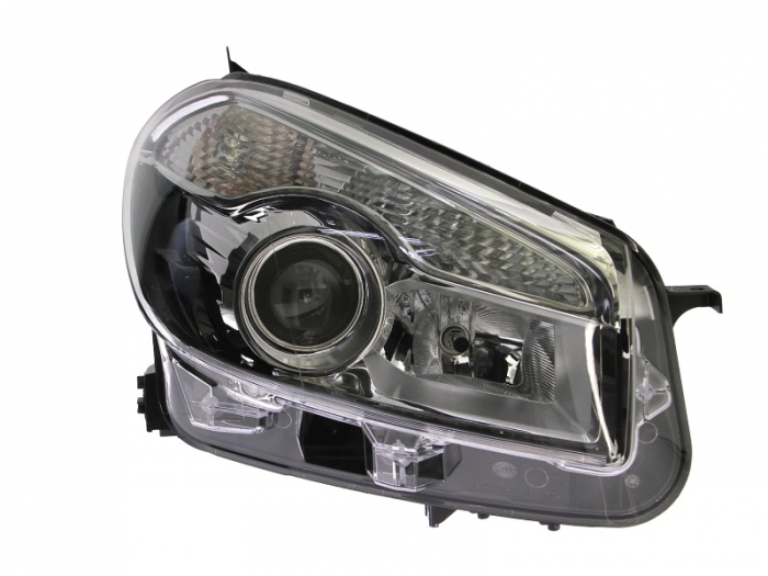 Far dreapta (2 H7, reglaj electric, cu motoras, fundal argintiu, fundal transparent) NISSAN QASHQAI 2010-2013