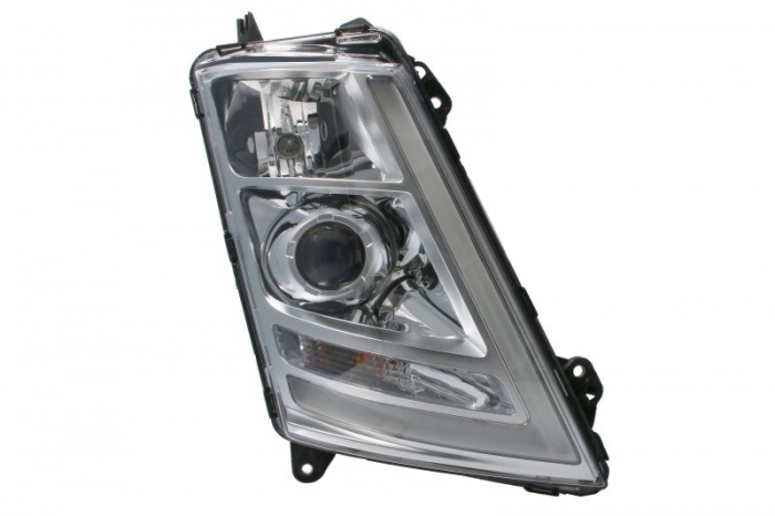 Far dreapta (D1S H1 LED PY21W, electric, cu lumini curbate, culoare insert: crom platinat, culoare indicator: transparent) potrivit VOLVO FH II 01.12-
