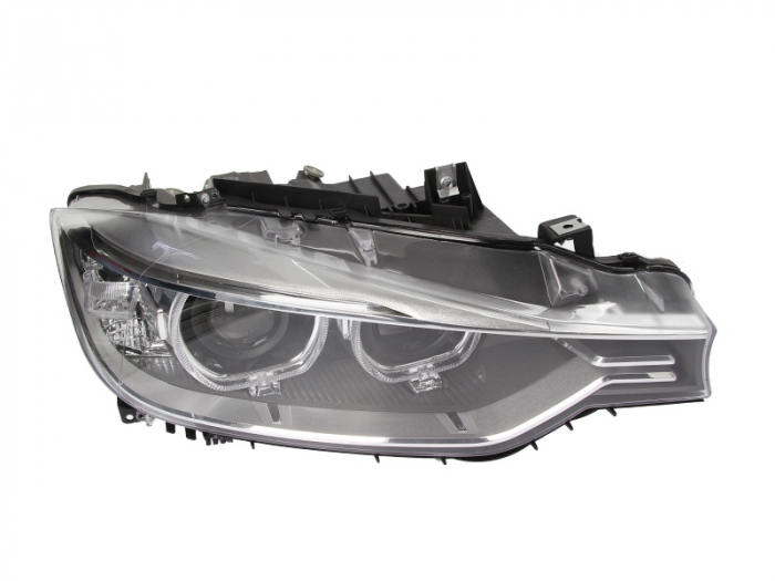 Far dreapta (D1S, reglaj electric, fundal gri, Semnalizator transparent) BMW Seria 3 (F30, F80), Seria 3 (F31) 2011-2019