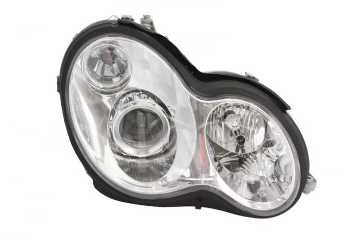 Far dreapta D2S H7, electric, cu motoras,interior crom, semnalizator transparent MERCEDES Clasa C W203 intre 2000-2004