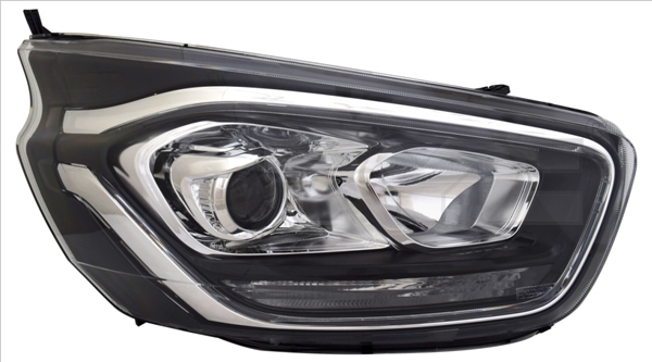 Far dreapta (H1 H7 LED, cu motor, culoare insert: negru) potrivit FORD TRANSIT   TOURNEO CUSTOM 07.17-12.23