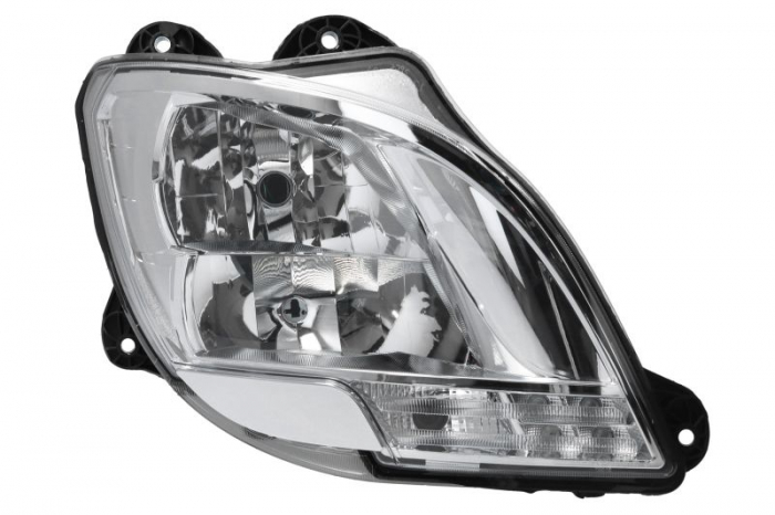 Far dreapta (H1 H7 LED PY21W, electric, cu motor, cu lumina de zi, culoare insert: crom platinat, culoare indicator: transparent) potrivit DAF CF, XF 106 10.12-