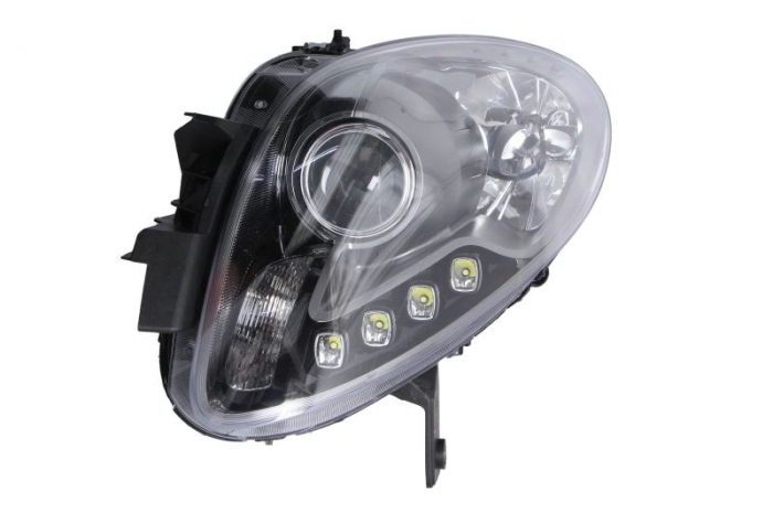 Far Dreapta H1 H7 LED PY24W, electric, cu motor, DRL, interior gri negru, semnalizator transparent potrivit ALFA ROMEO GIULIETTA 04.10-03.16