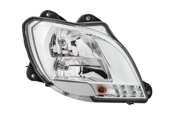 Far dreapta (H1 H7 P21W, electric, cu motor, cu lumina de zi, culoare insert: crom platinat, culoare indicator: transparent) potrivit DAF CF, XF 106 10.12-
