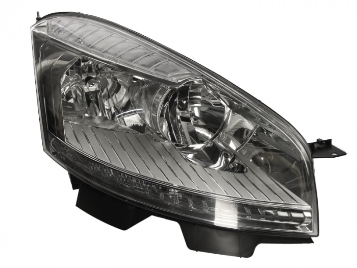 Far dreapta (H1 H7, reglaj electric, cu motoras, fundal cromat) CITROEN C4 PICASSO 2006-2010
