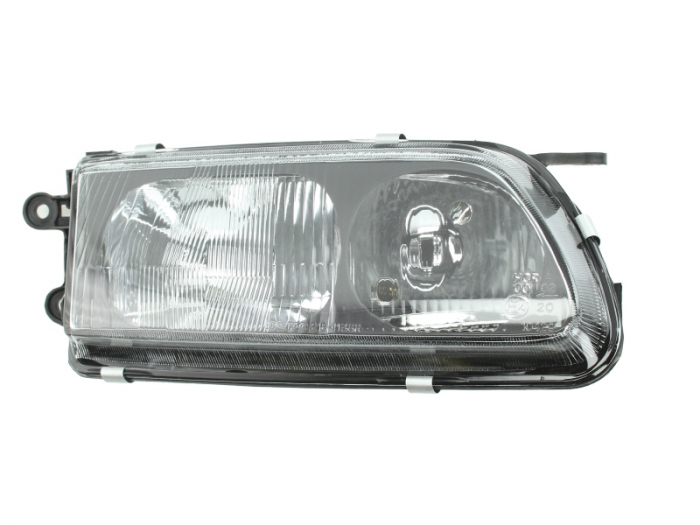 Far dreapta (H1 H7, reglaj electric, cu motoras, fundal cromat, semnalizator: dark) MAZDA 626 1997-2000