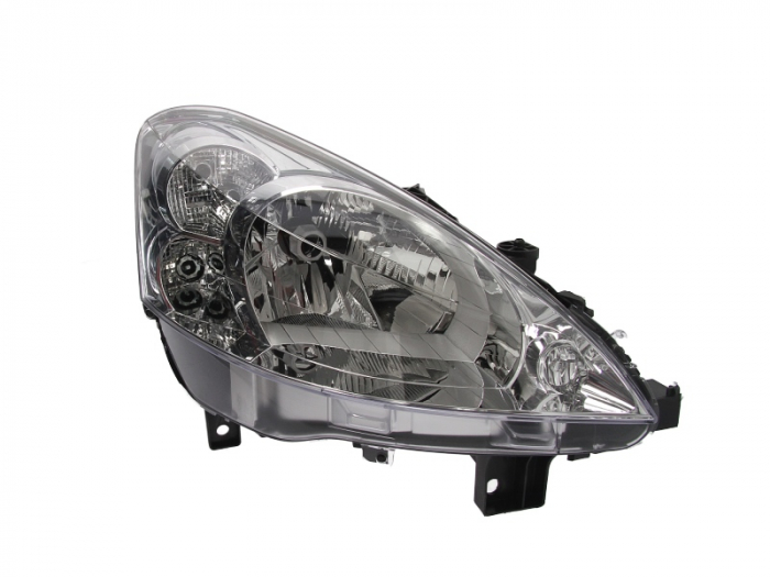 Far Dreapta (H4, electric, cu motor, culoare insert: cromat) potrivit PEUGEOT PARTNER, PARTNER TEPEE, PARTNER MINIVAN
