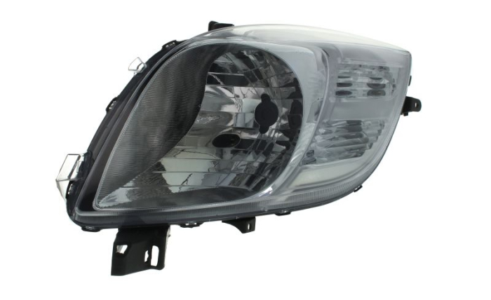 Far Dreapta (H4, electric, fara motoras, culoare insert: cromat, culoare semnalizator: galben) potrivit TOYOTA YARIS -11.08