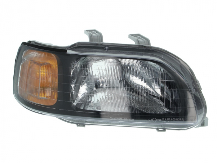Far dreapta H4, electric, fundal negru cromat, semnalizator transparent HONDA CIVIC 6 VI LFB intre 1995-1996