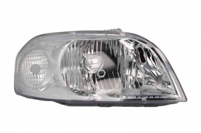 Far Dreapta (H4, manual, fara motoras, culoare insert: cromat, culoare semnalizator: transparent) potrivit CHEVROLET AVEO   KALOS -05.11