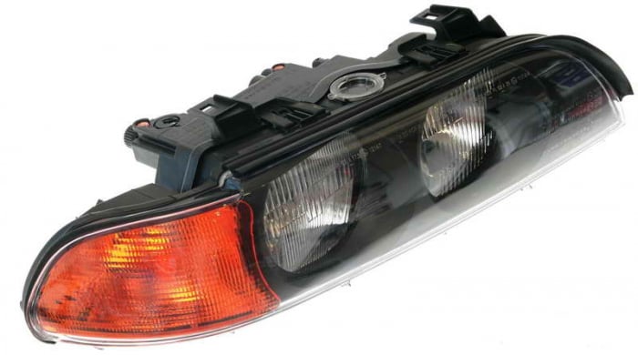 Far dreapta (H7 HB3, electric, cu motoras, fundal negru) BMW Seria 5 1995-2000