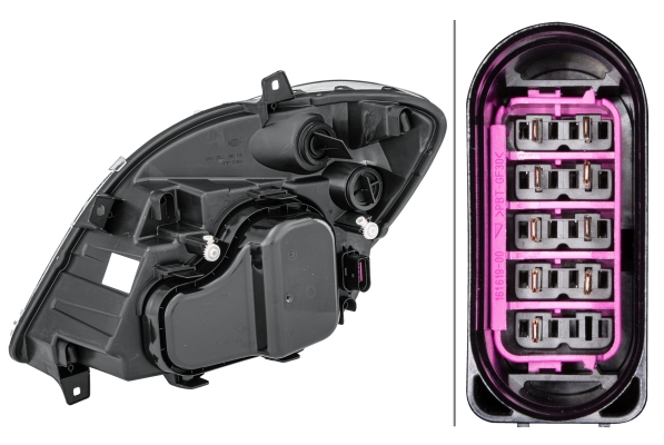 Far dreapta (H7/PY21W/W5W, electric, cu motoras, fundal cromat, Semnalizator argintiu) MERCEDES SPRINTER 3,5-T (906), SPRINTER 3-T (906), SPRINTER 4,6-T (906), SPRINTER 5-T (906) [2]