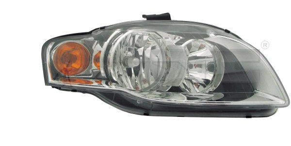 Far dreapta (H7, reglaj electric, cu motoras, fundal negru insertii crom) AUDI A4 2004-2008