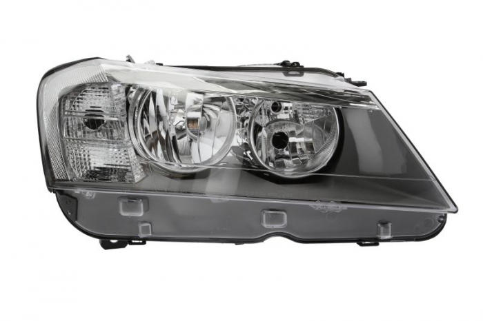 Far dreapta (H7, reglaj electric, cu motoras, fundal transparent) BMW X3 (F25) dupa 2010