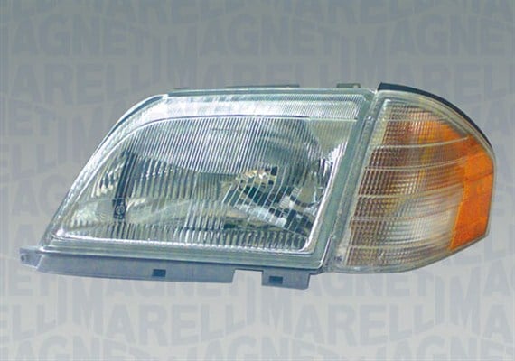 Far Dreapta (halogen, H4, pneumatic, cu motor, culoare insert: argintiu, culoare semnalizator: transparent) potrivit MERCEDES SL (R129)