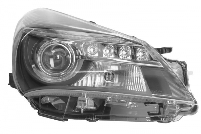 Far Dreapta (HIR2 LED WY21W, electric, fara motoras, culoare insert: cromat) potrivit TOYOTA YARIS, YARIS HATCHBACK
