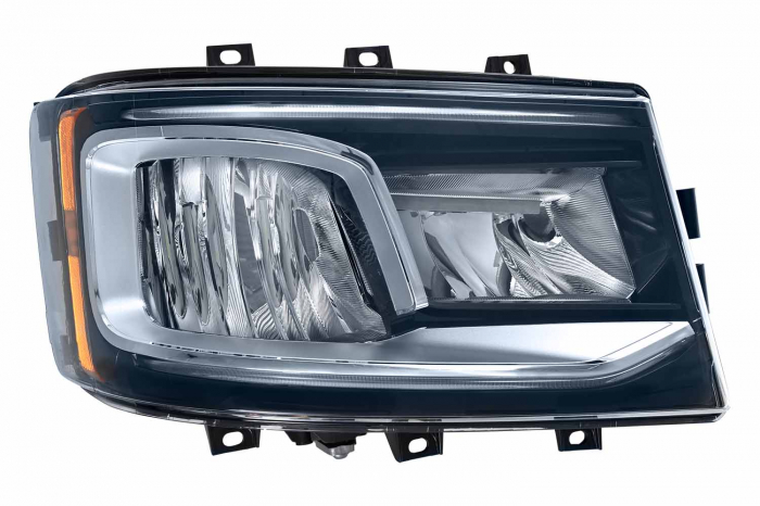 Far dreapta (LED, electric, cu motor, cu lumina de zi, culoare insert: crom platinat) potrivit SCANIA R; S potrivit SCANIA G II, L, P II, R II, S 09.16-