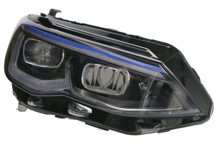 Far dreapta (LED, electric, cu motor, culoare insert: albastru) potrivit VW GOLF VIII 07.19-