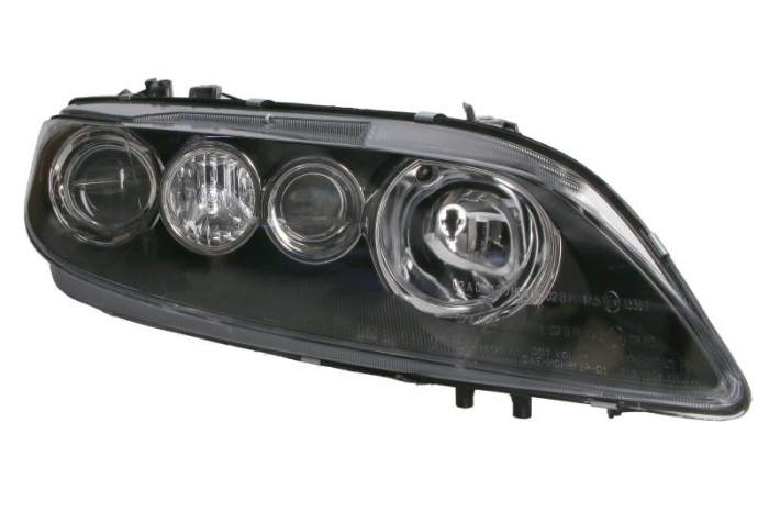 Far fata Dreapta (2 H1 H3, electric, cu motor, culoare insert: negru, culoare semnalizator: transparent) potrivit MAZDA 6
