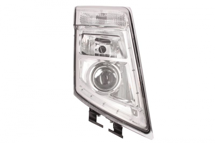 Far fata Dreapta (2 LED H7 PY21W, electric, cu motor, baza cromata) potrivit VOLVO FH, FH16, FM, FM II 09.05-