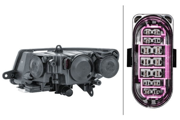 Far fata Dreapta (bi-xenon/halogen, D1S/H3/W16W/W5W, electric, cu motor, culoare insert: cromat) potrivit SKODA SUPERB II -06.13 [4]