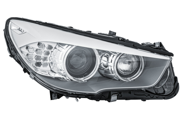 Far fata Dreapta (bi-xenon halogen, D1S H7 PY24W, electric, cu motor) potrivit BMW 5 GRAN TURISMO (F07)